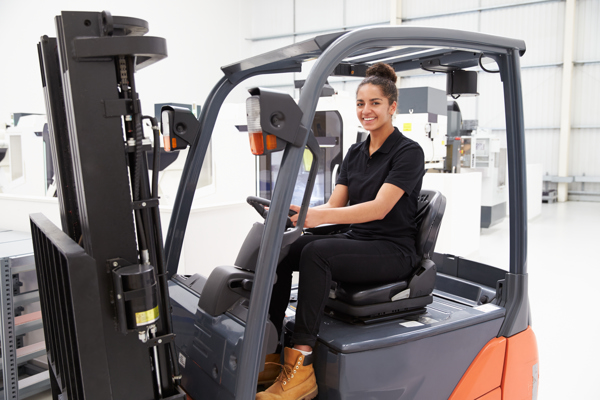Person using a forklift